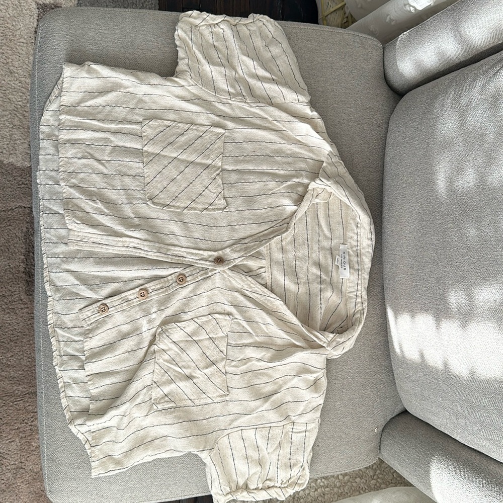 Cream colored buttoned crop